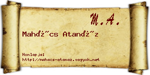 Mahács Atanáz névjegykártya
